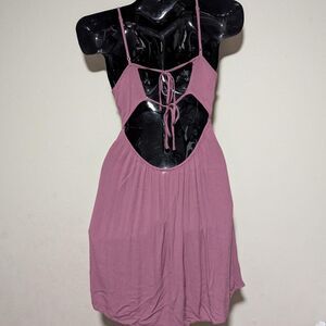 Wild-fable Women's Small Dusty Rose Mauve Pink Dress with sexy lace up open back